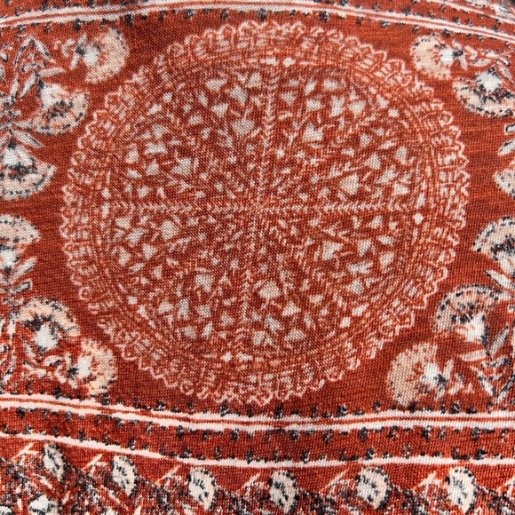 Style & Co. Top Tunic Peasant Paisley Medium Amber Orange Fall Autumn - Picture 4 of 11